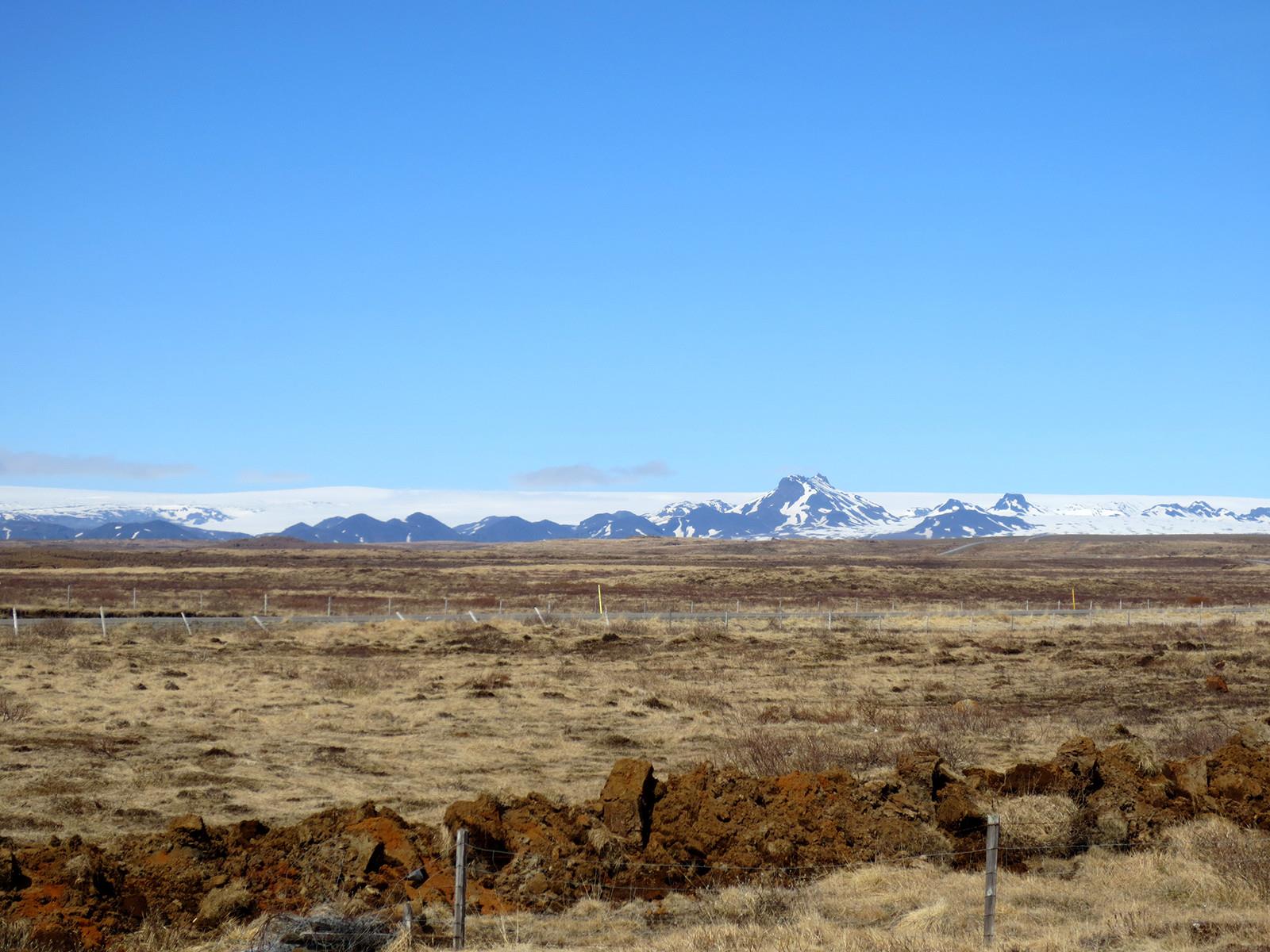 Glaciers in the distance