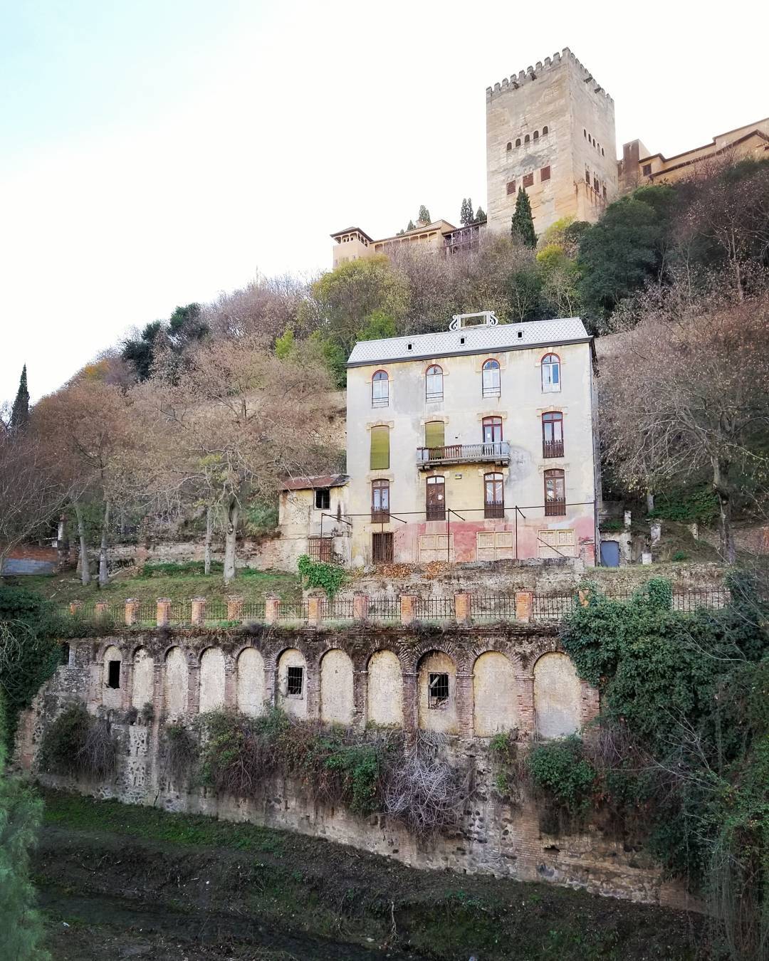 Looking up to the Alhambra