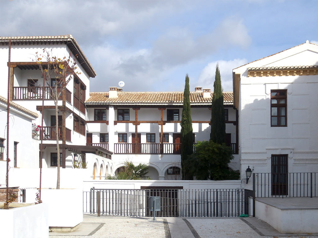 Our Hotel from Plaza Maria Santisima De La Aurora