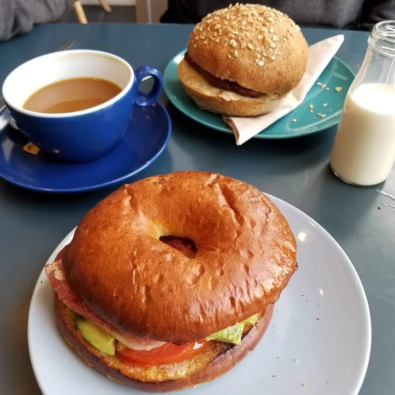 Cafe 305 &mdash; Bagel and Lorne Sausage Roll